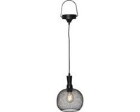 Star Trading Solar hanglamp Zonlicht, LED, zwart, voor buiten, metaal, warm wit, schemersensor, 25 cm