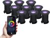 HOFTRONIC - Set van 9 Maisy Smart LED Grondspot Zwart - RGBWW - WiFi - Alexa, Google Home en Siri - 5.5W - IP67