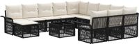 vidaXL Tuinbank - Set - 13-delig - Zwart en Crèmewit - Polywood