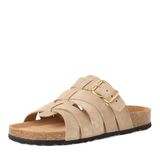 Tamaris - Dames - Muiltjes - Beige - Leer - Maat 36