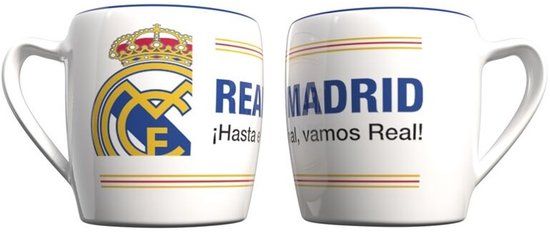 CyP Brands Real Madrid Ceramic Tas/Mok met clublogo en spaanse kleur 380ml