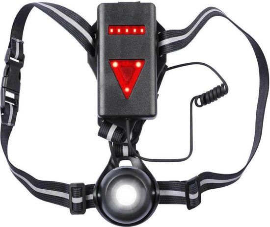 Jumada's - USB Oplaadbare LED Hardloopverlichting - Zwart - Unisex - One size