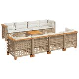 vidaXL 9-delige Loungeset met kussens, polyrattan, beige