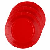 Santex Feest gebaksbordjes - rood - 30x - karton - 17 cm - rond