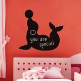 Ambiance Sticker Leisteen schoolbord - zelfklevende muurstickers, afwasbaar, silhouet zeehond, H40 x L45 cm