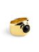SINGULARU - My Onyx Ring - Massief koperen ring met 18 karaat vergulde afwerking. en Onyx Stone - Sieraden voor dames - Gemaakt in Spanje - Verschillende afwerkingen en maten