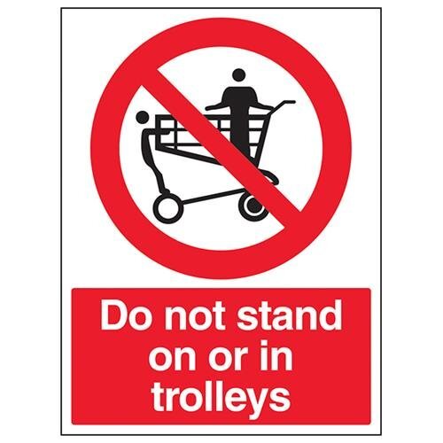 V Safety VSafety staat niet op of in Trolleys Sign - 300mm x 400mm - 1mm Rigid Plastic