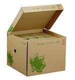Fast Nature Line Documentenbox van karton, 4 archiefdozen, rug 8 cm, ecru, L 35 x D 35 x H 28 cm
