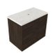 Saniclass Holz Frame Badkamermeubelset - 80x45x63cm - Dia marmeren wastafelblad gepolijst (wit) - zonder kraangat - 2 lades - mat eiken charcoal (hout) SW1578589/SW728215