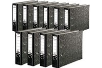 Origineel Falken Origineel 10 stuks Recycling Plus Ordners Wolkenmarmer. Made in Germany. 5 cm smal DIN A4 zwart rug met verwisselbaar venster ringband dossiermap briefomslag kantoormap kartonnen map