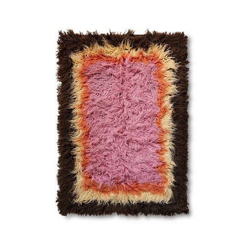 HKLIVING vloerkleed Downtown roze en bruin (180x120 cm)
