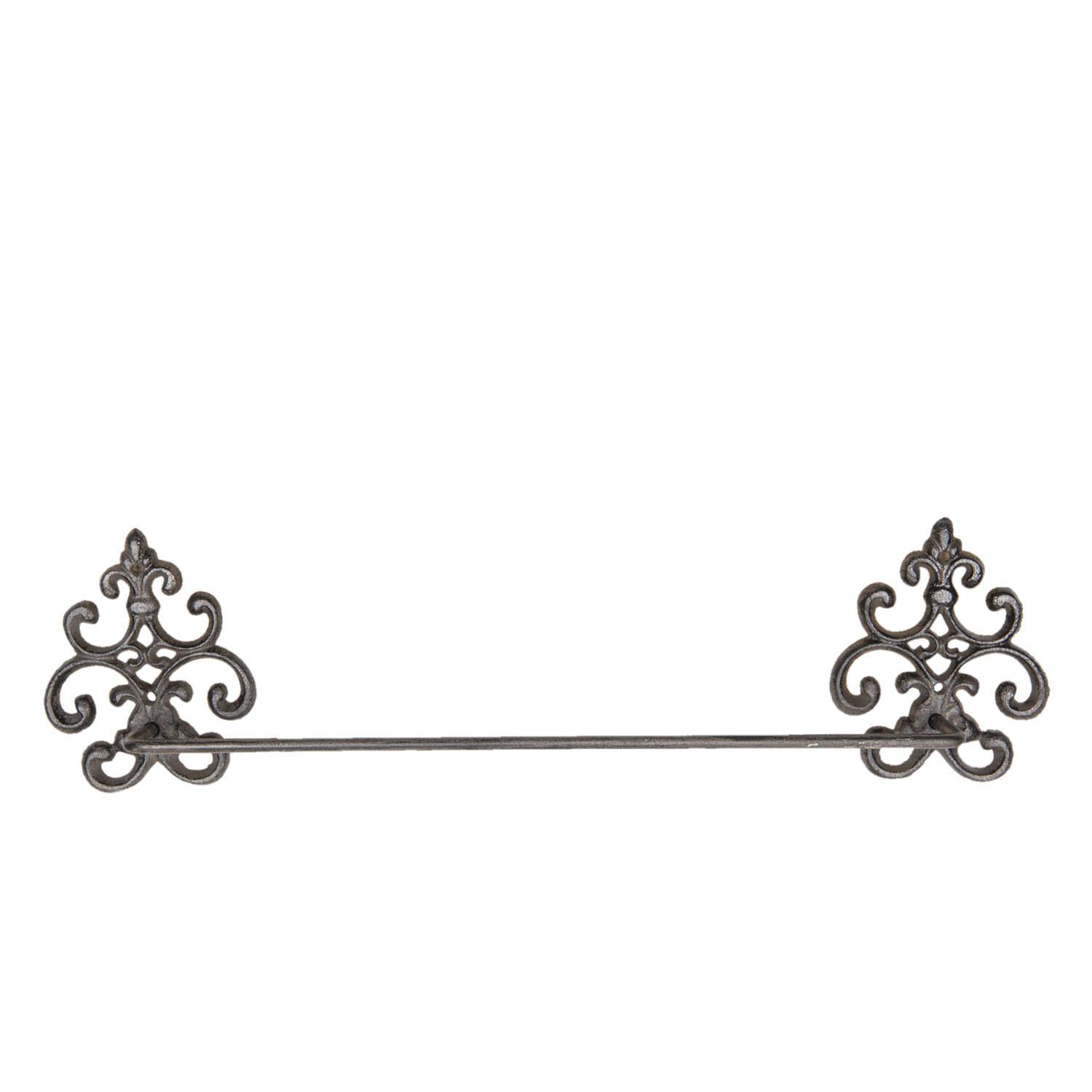 Clayre & Eef Handdoekhouder 58x6x15 cm Bruin Ijzer Handdoekstang