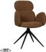 LABEL51 Vidar Chaise de salle à manger - Orange - Tissu - Cadre en métal noir