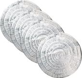 Krist+ Placemat - Set van 4 - Metallic Zilver - Rond - 38 cm - Kunststof