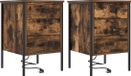 vidaXL Nachtkastje Rook Eiken Bewerkt Hout Set van 2