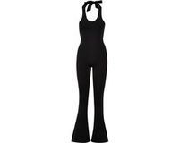 Urban Classics Stretch Interlock Neckholder Jumpsuit Zwart 5XL