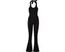 Urban Classics Stretch Interlock Neckholder Jumpsuit Zwart 5XL