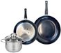 Fackelmann Set van 2 Koekenpannen 20 en 24 cm en 1 braadpan 14 cm Elo Prima Brillant