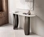Console table Solena 135x40 cm Marble White Metal Black Antique