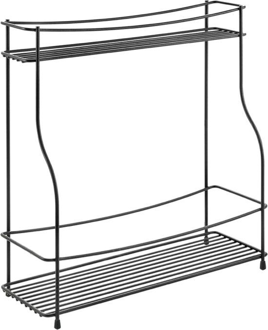Metaltex Tomado - Kruidenrek - Mat Zwart - 2 Niveaus - Metaal