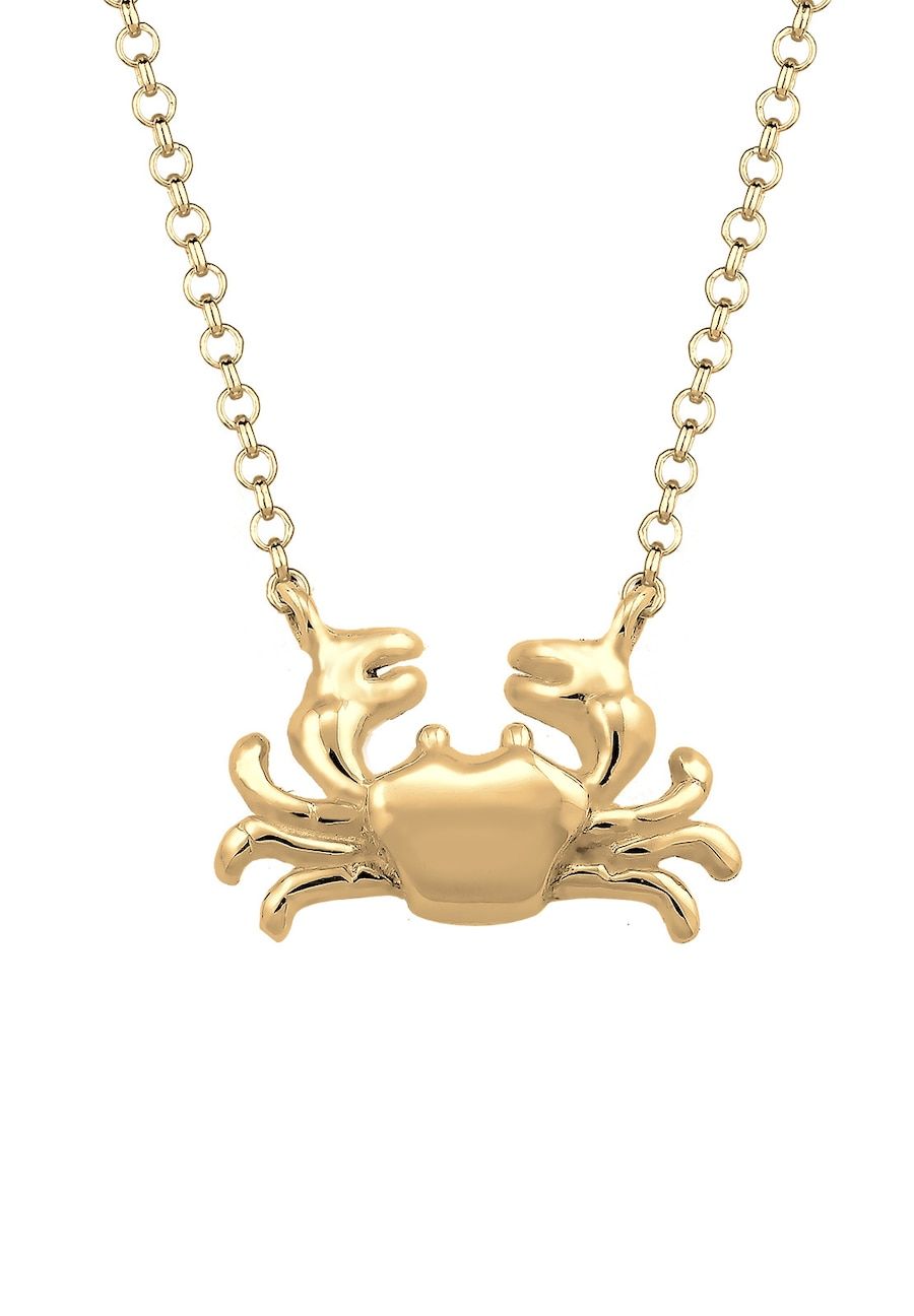 Elli Halsketting dames krab strand in 925 sterling zilver verguld