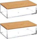 5five Opbergbox - 2x 16 x 5 cm - Kunststof - Transparant