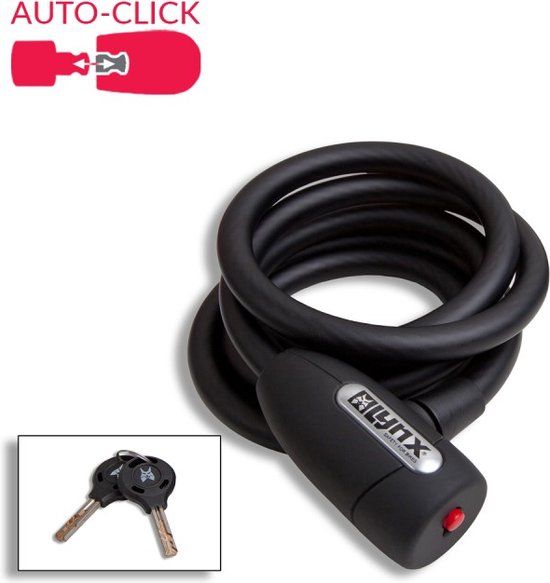 Lynx Kabelslot - 12mm x 180cm - Zwart