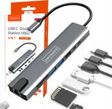 Zenwire USB-C Hub 8-in-1 met HDMI 4K, Ethernet, SD-kaartlezer en 3x USB 3.0 poorten