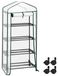 StarTech Tuinkas - Vrijstaande kas - 3 plateaus - Opklapbare deur - Met wielen - Winterbescherming - 70 x 50 x 162 cm - Wit