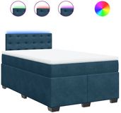 vidaXL Boxspringbed met matras, fluweel, blauw, 120x190 cm