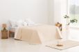 Todocama Fijne sprei met sterdesign, 105-200 x 260 cm, beige