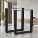Melko Set De 2 Chemins De Table En Profils Carrés 30 X 43 Cm Pied De Table Noir Profond Pieds De Table Design Industriel Y Compris Protections De Sol