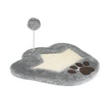 Record - Krabpaal voor kattenpoot – frame met sisalbasis en pluche – bal stimuleert de kat om te vangen – afmetingen: 35 x 35 cm – kleur grijs