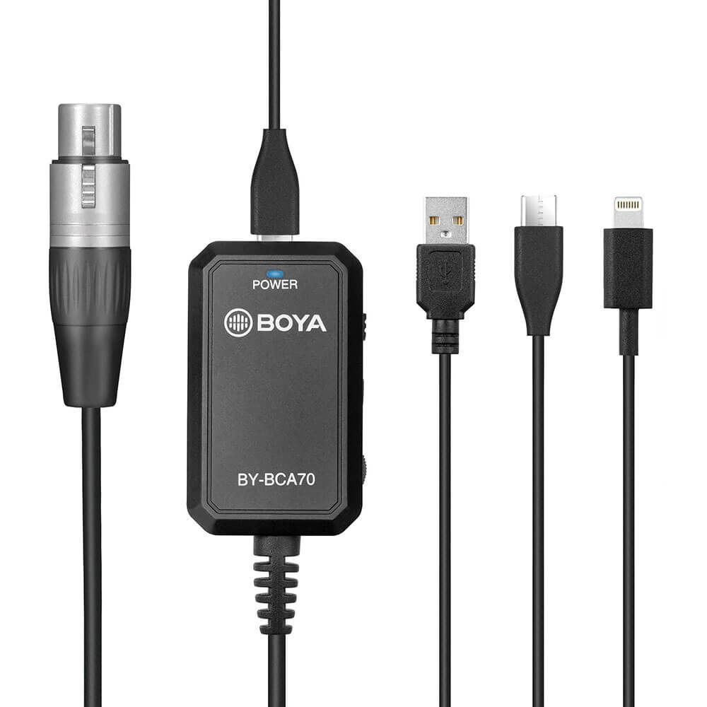 Boya BY-BCA70 Audio Adapter voor XLR microfoons naar mobiele apparaten