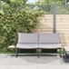 vidaXL Tuinbank met kussens Lichtgrijs Staal