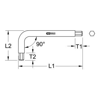 KS Tools TITANplus haakse pinsleutel inbussleutel - 2.5mm - 1 stuk