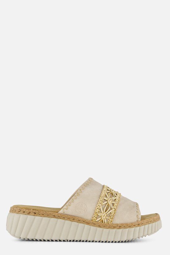 Rieker Slippers beige Textiel - Dames - Maat 39