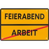 Metalen bord motief feestavond: cadeauartikelen met spreuk feestavond