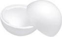 Glorex Piepschuim bal deelbaar, halve schelpen, wit, diameter ca. 20 cm