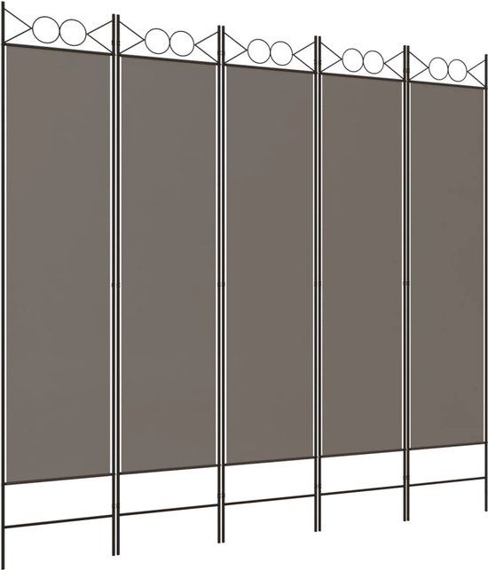 vidaXL Kamerscherm met 5 panelen 200x200 cm stof antracietkleurig