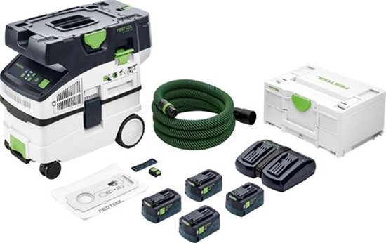 Festool CTLC MIDI I-Plus 36V (2x18V) Li-Ion accu stofzuiger set (4x 5,0Ah) in systainer - 3100l/min - Stofklasse L