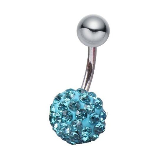Fako Bijoux® - Navelpiercing - Disco Dots - Turquoise