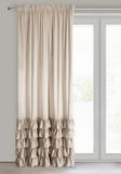 Eurofirany Carli Fluwelen gordijn met ruches, fluwelen gordijn met plooiband, 1 stuk, ondoorzichtig, verduisterend, exclusief gordijn voor woonkamer, slaapkamer, 140 x 270 cm, beige