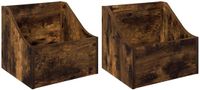 vidaXL Boîte pour disques vinyles Chêne fumé 37 x 33 x 32 cm