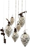 LOBERON Kerstversiering set van 6 Colin antiekzilverkleurig