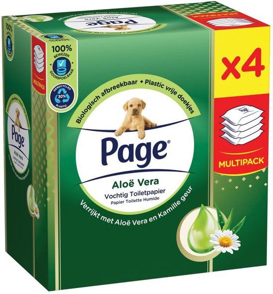 Page Vochtig toiletpapier Aloë Vera - 4 x 38 stuks