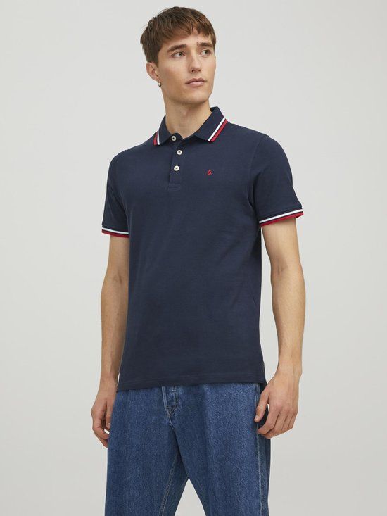 JACK & JONES JJEPAULOS Polo Shirt - Men - XL - Navy Blazer;Slim Fit