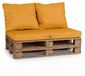 Ensemble de matelas pour palette avec housse amovible avec siège de 120 x 80 x 10 cm et dossier jaune