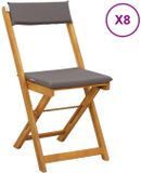 vidaXL Bistrostoelen voor buiten 8 st Donkergrijs Massief Acaciahout