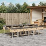 Maison Exclusive - Ensemble de jardin extérieur, 13 pièces, avec coussins, mélange de couleur beige, en polyrotin